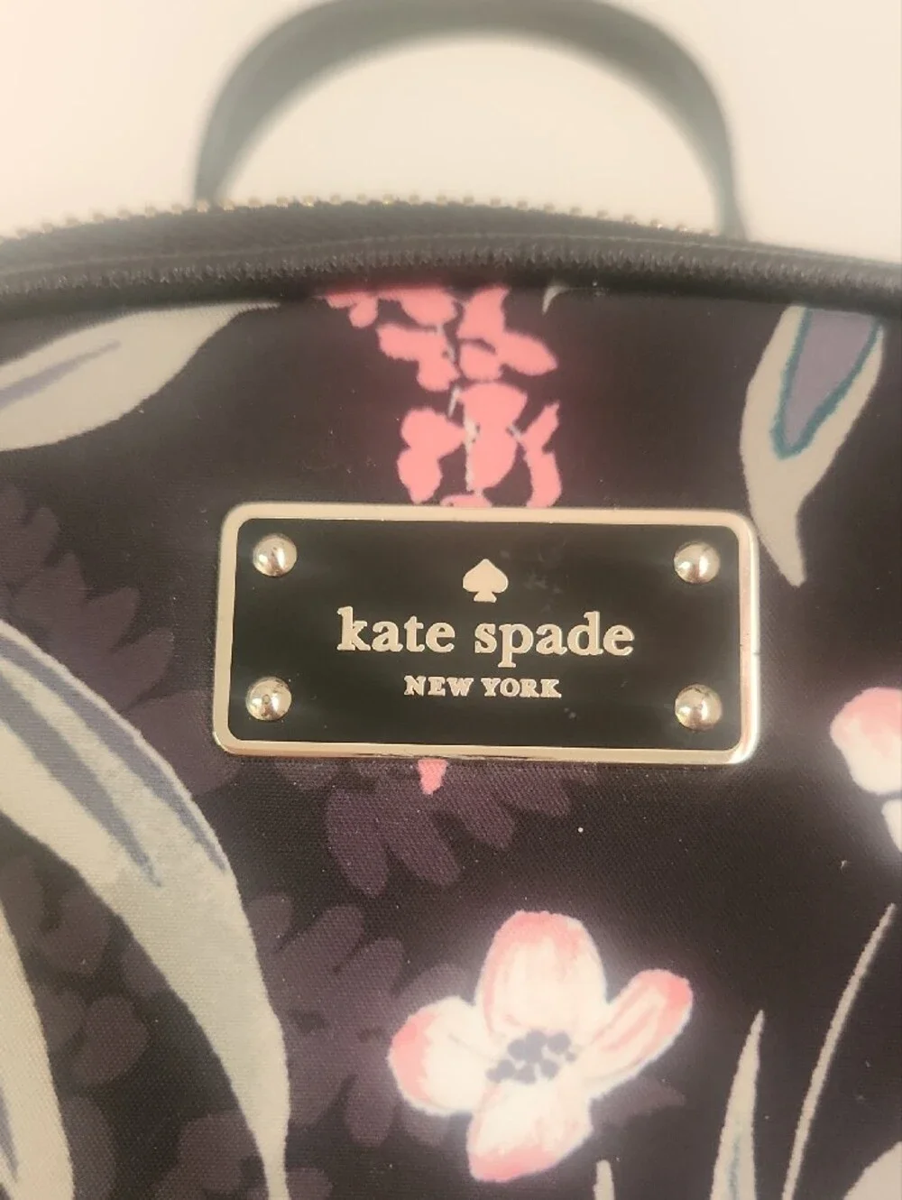 Kate Spade Black Floral Mini Backpack